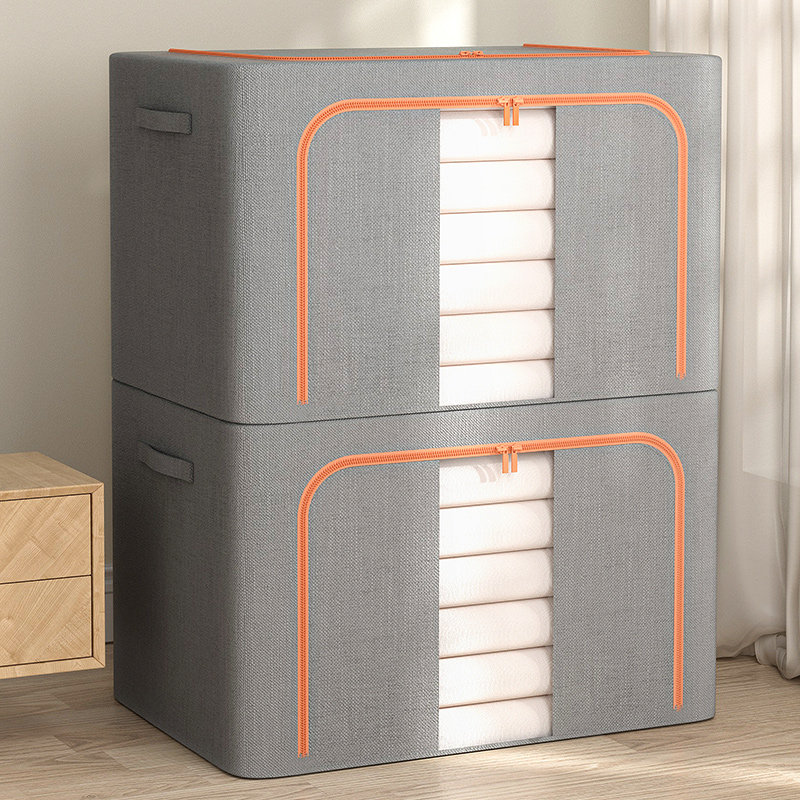 Storage box household simple cotton and linen clothes moving finishing box box fabric wardrobe clothing storage basket bag artifact
