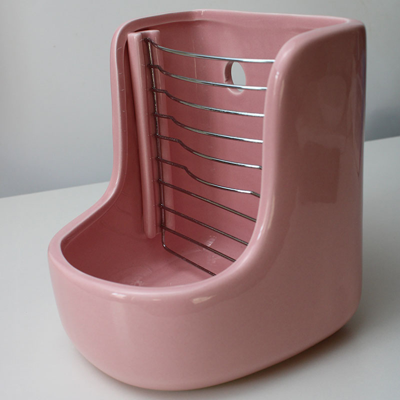 Sundogsonian rabbit dragon cat guinea pig supplies fixable two-in-one ceramic grass rack food basin bowls