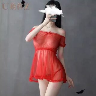 性感蕾丝制服透视全透明女诱惑睡衣内衣女免脱镂空开档