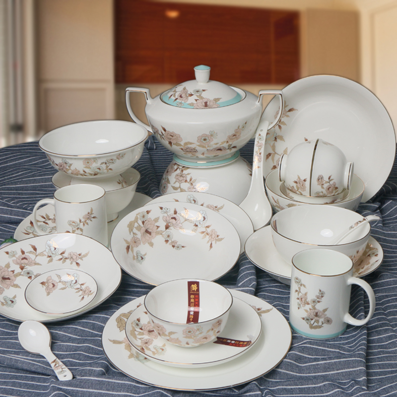 Brocade 50 Skull Porcelain Cherry's Love Tableware Set Group Eurostyle Fields Garden Dishes Home ceramic Phnom Penh Gift Kit