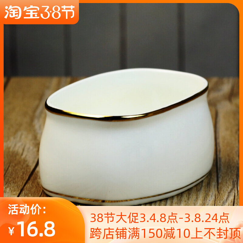 Food Décor Décor Bone China Gold And Silver Edge Sugar Vat Candy Ladle Tea Bag Tea Cylinder Coffee Bone Porcelain Pure White Sugar Jars