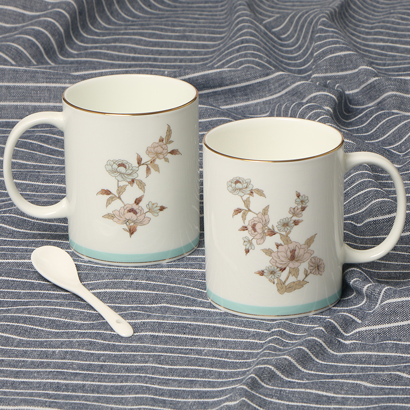 Jin Brand Cherry Love Bone China Mug Household Tea Cup Phnom Penh Milk Cup Breakfast Cup American Pastoral Coffee Cup