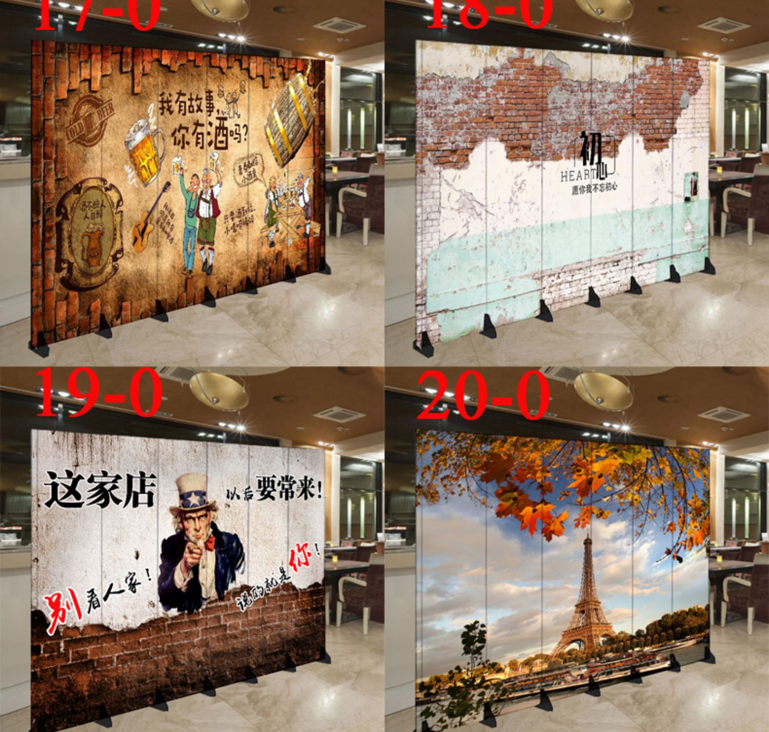 Hoạt động đơn giản Màn hình retro châu Âu phòng khách hiên nhà hàng bar nhà hàng túi nhà hàng sáng tạo gấp di động - Màn hình / Cửa sổ bình phong vải