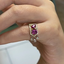 S925 sterling silver hollow encircled zircon ring colorful treasure tassel tail ring for women to give to their girlfriend during the festival high-end light luxury