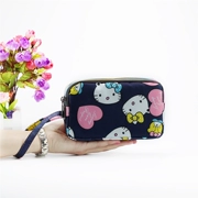 Túi nylon ba lớp dây kéo ly hợp nữ vải dài ví nữ màn hình lớn điện thoại di động túi ví nữ tay lấy túi