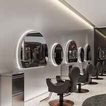  Hair salon trendy net red hair salon dedicated barber shop single-sided wall-mounted mirror wall-mounted LED touch smart