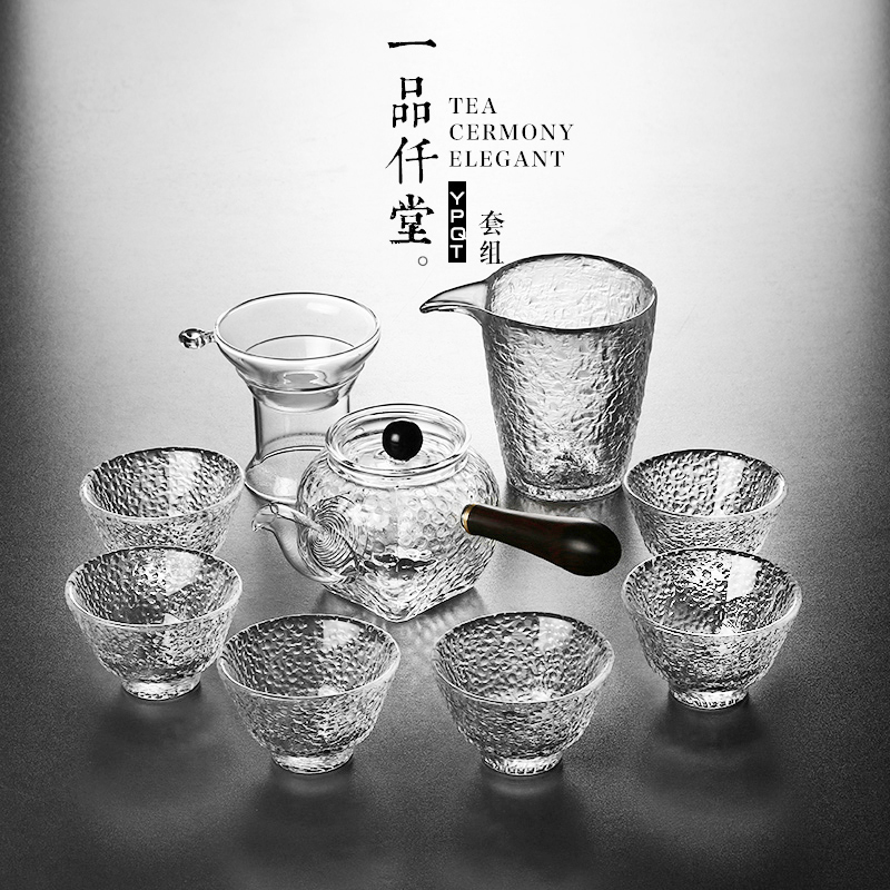 Bộ ấm trà thủy tinh kiểu Nhật Bản đơn giản nhà búa mẫu bong bóng ấm trà hiện đại bát tô tách trà hoàn chỉnh bộ kung fu - Trà sứ