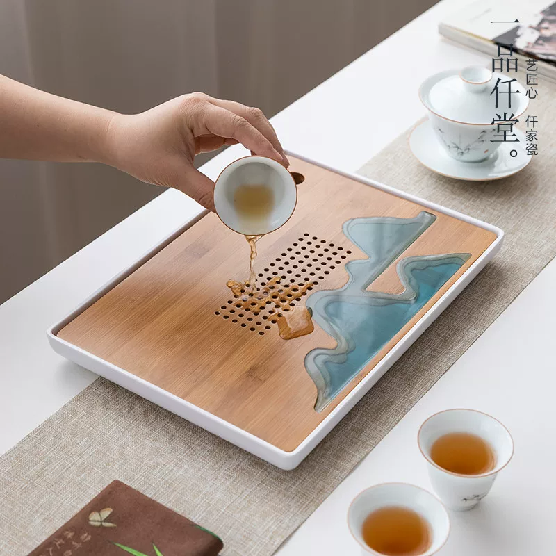 Tea tray Kung Fu Tea Set Bamboo Pallet Set Household Disk Tea Ceremony Simple Dry Brewing Tea Table Office Water Storage Type