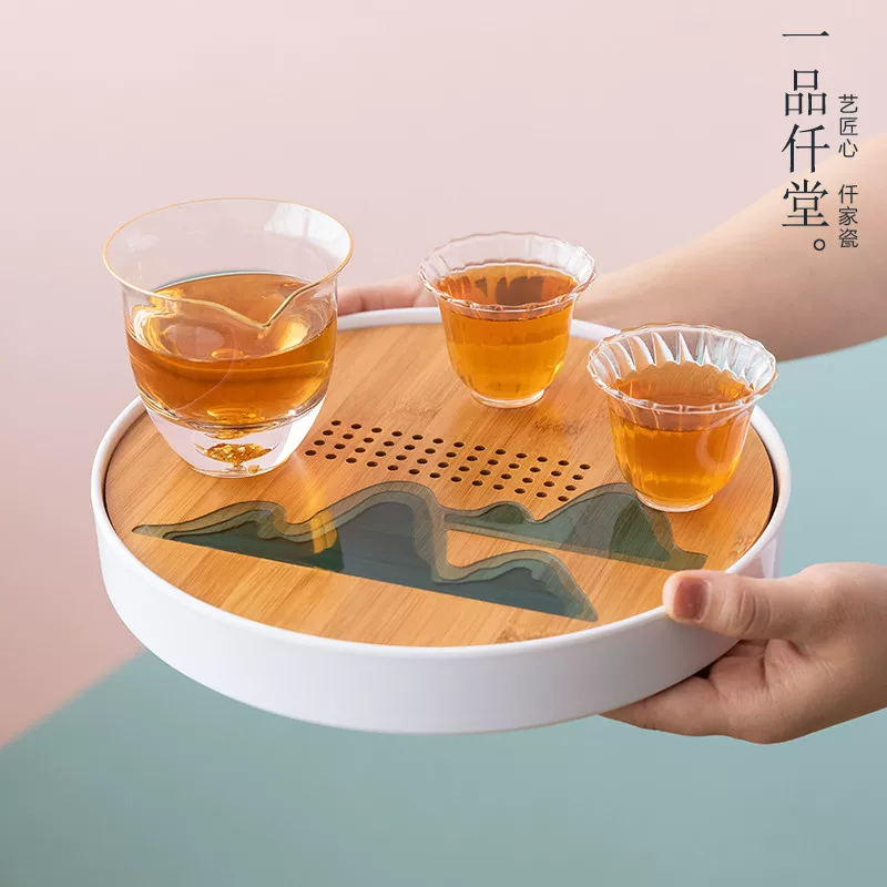 Tea tray Kung Fu Tea Set Bamboo Pallet Set Household Disk Tea Ceremony Simple Dry Brewing Tea Table Office Water Storage Type