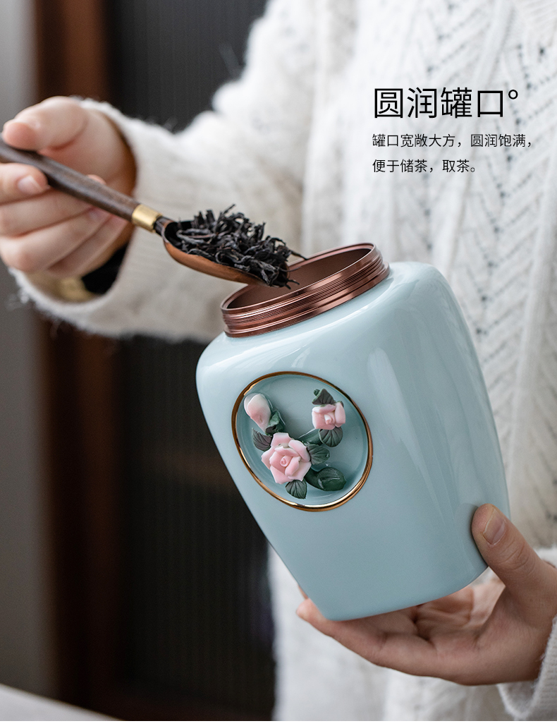 Yipin # $individuality creative 3 d graph caddy fixings ceramic gift boxes of tea ChuPuEr storage tank seal POTS of tea