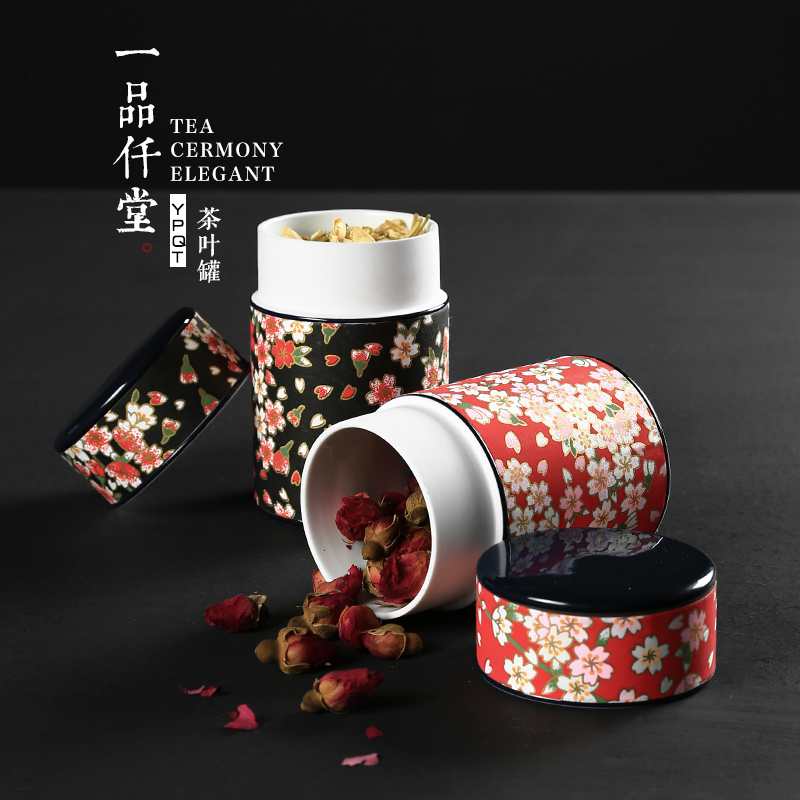Yipin # $flower POTS Japanese decals caddy fixings and wind ceramic storage tanks creative small tea warehouse
