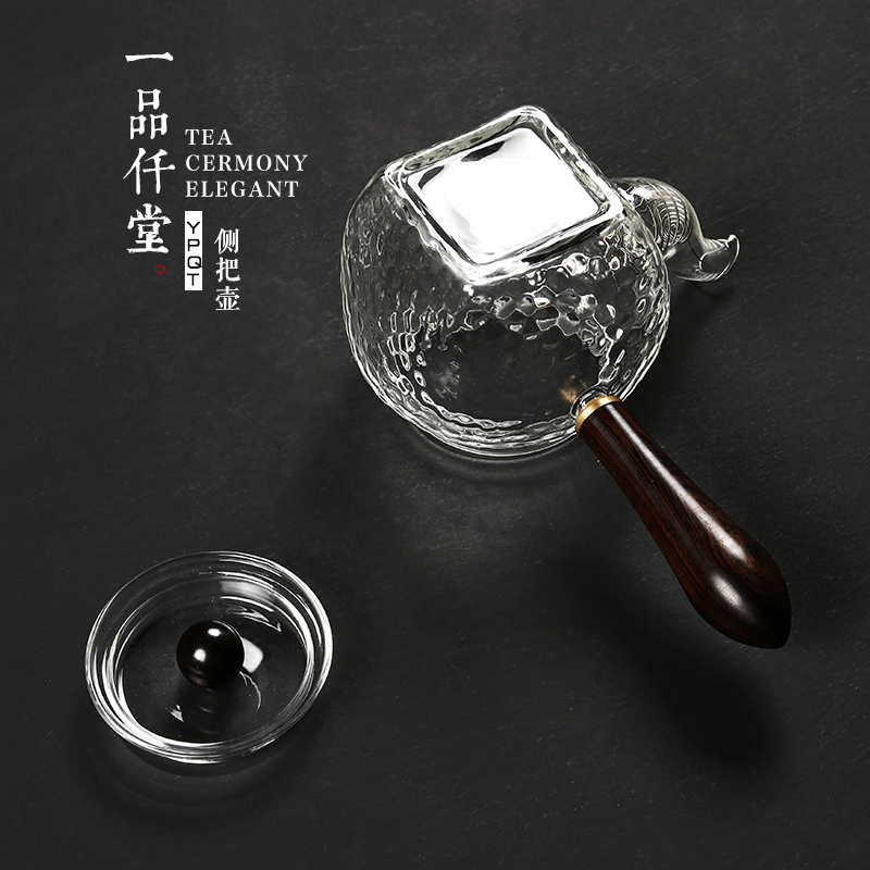 Yipin thousand hall glass hammer heat - resisting teapot side spend pot of household filter teapot with thick transparent teapot