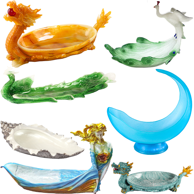 Dragon Boat-Shaped Sashimi Plate Ice Tray, Creative Dragon Boat-Shaped Tableware for Buffet Restaurants, Seafood Lobster Sashimi Platter