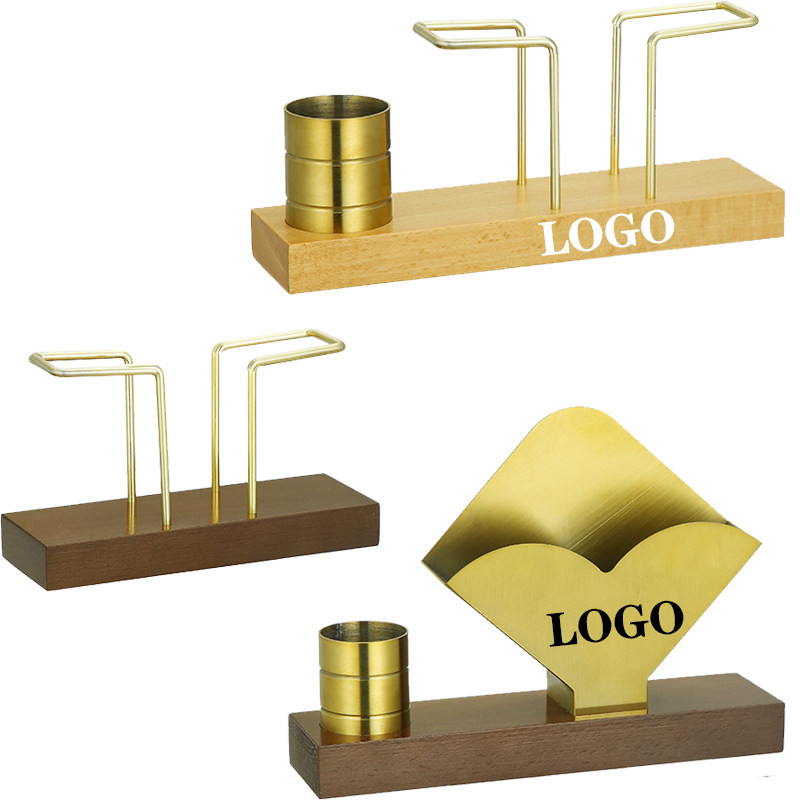 Solid wood paper towel holder golden western restaurant napkin holder vertical light luxury bar square paper towel holder desktop LOGO customization