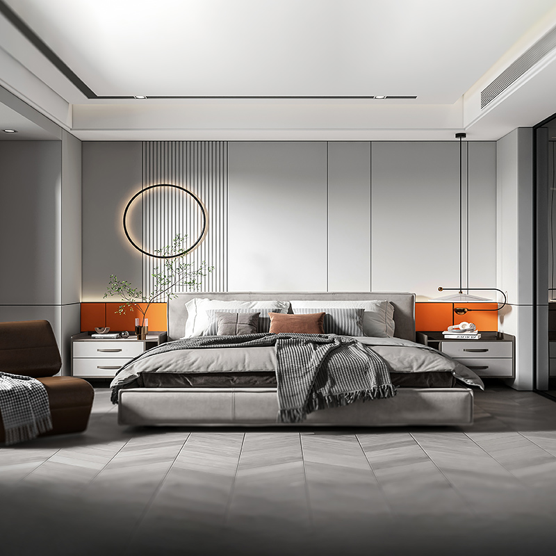 Light Extravagant Modern Minimalist Bedroom Bedside Background Care Wall wall Sofa Wall Wood Finish Board Environmentally Friendly Solid Wood Grilles