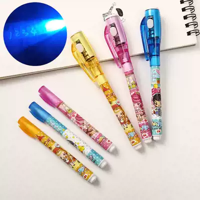 Invisible ballpoint pen Fluorescent marker pen Colorless primary school students with light magic pen Transparent multi-function notebook pen with ultraviolet light Children's creative ballpoint pen dark pen Secret pen