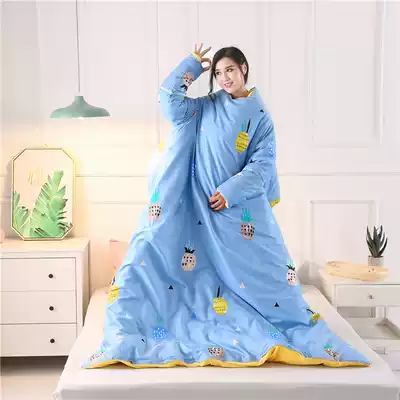 Cotton removable sleeveless lazy quilt winter quilt plus velvet thickened to keep warm Student dormitories can wear clothes anti-kick quilt