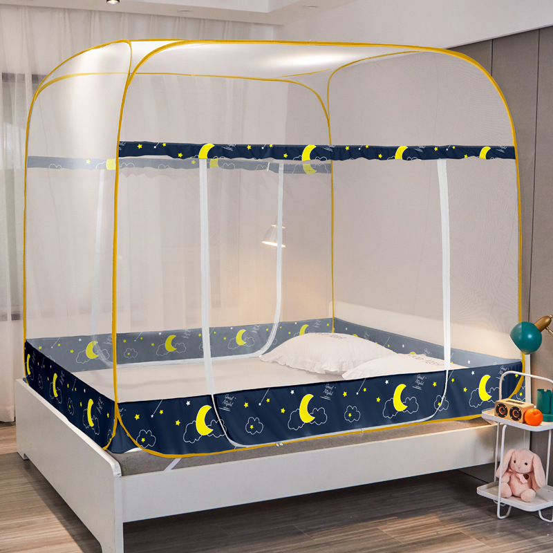 Free of installation plus high household mosquito nets 1 5 x 1 9 x 1 2 x 2 2 2 2 x 1 8 Double doors can be folded in Mongolian bag