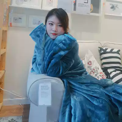 Student warm and thickened quilt Falai fluff blanket shawl wear lazy blanket with sleeves winter 2019 new