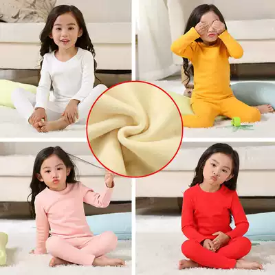 Girls White plus velvet thickened 3 warm dance clothes 4 autumn and winter baby 5 boys underwear set 6 years old