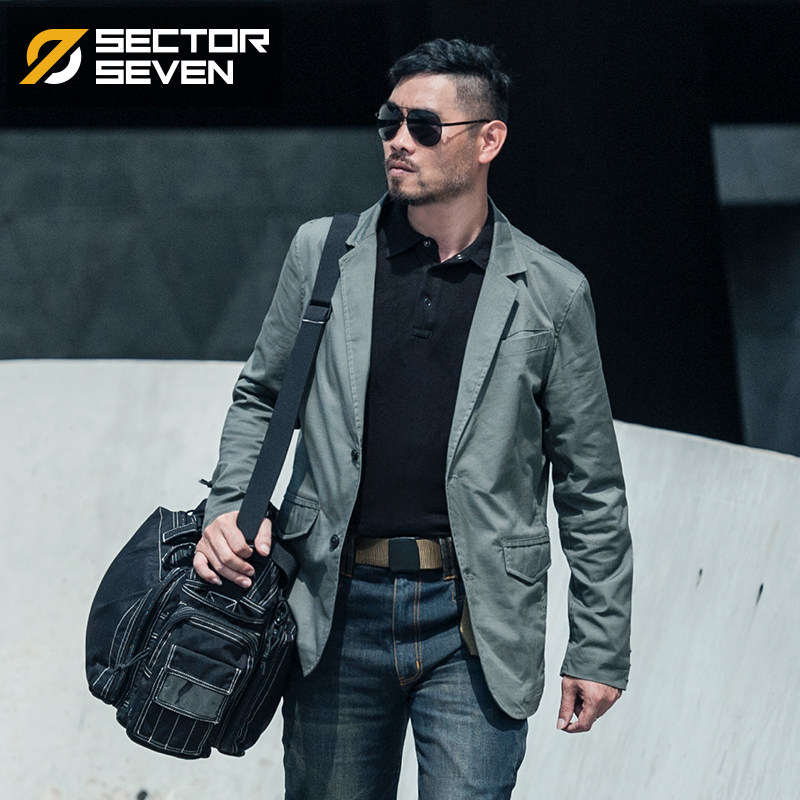 District 7 negotiation experts urban tactical commuter spring and autumn leisure slim suit jacket youth small suit