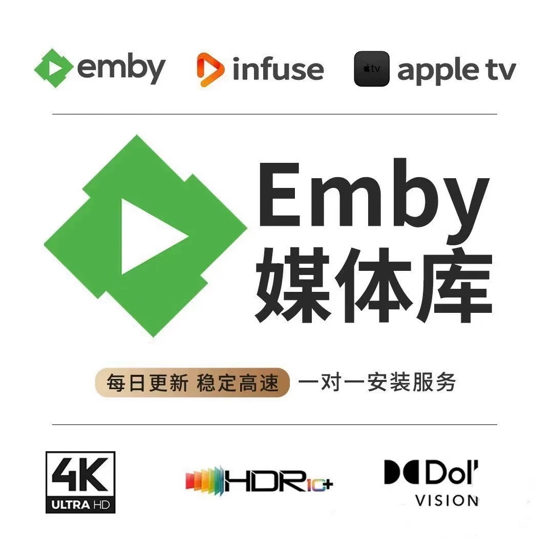 Библиотека потоковых медиафайлов Emby infuse в формате 4k Blu-ray HD для фильмов и телевизионных драм Dolby Vision ATMOS AppleTV