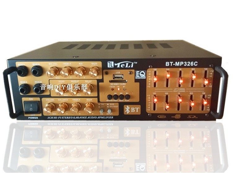 220V12v car household amplifier karaoke high power EQ equilibrium plug - card amplifier sound KTV stage