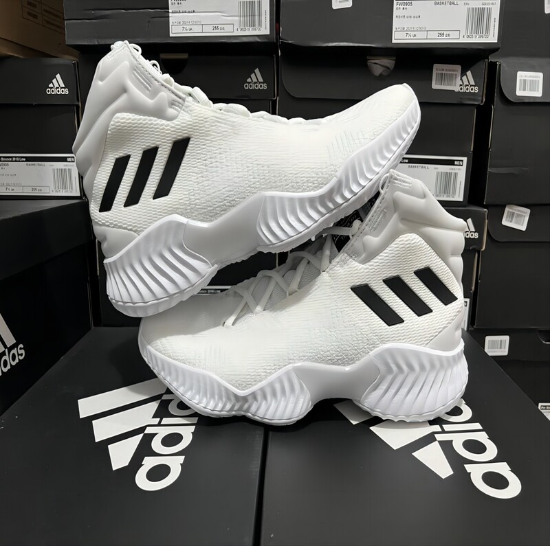 Adidas Pro Bounce 2018 Men's Actual Game High-Top Cushioning and Wear-Resistant Basketball Shoes Fw5745 5746