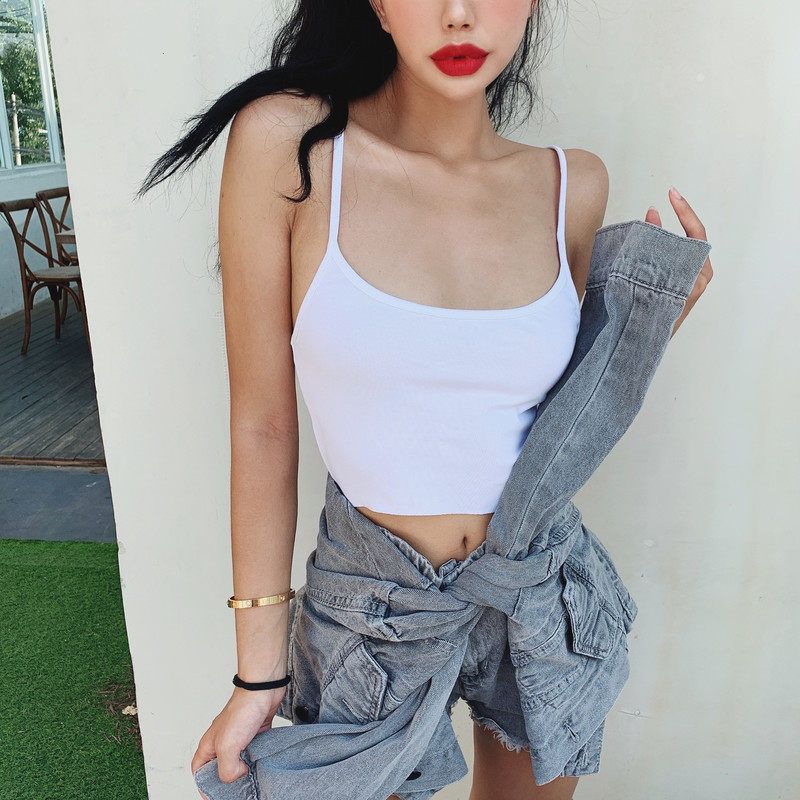 LIVIA Keng beans in the same section European and American low-breasted sexy dew-back minimalist wearing a bottom harness vest