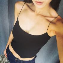 LIVIA self-retention ins Net red ultra-fine shoulder strap Sexy Slim chest style short bottoming sling back