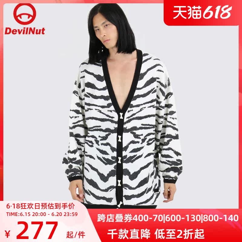 DEVIL NUT Devil Couple Lovers Big Sweater Jersey Men's Coats-BIB AFV