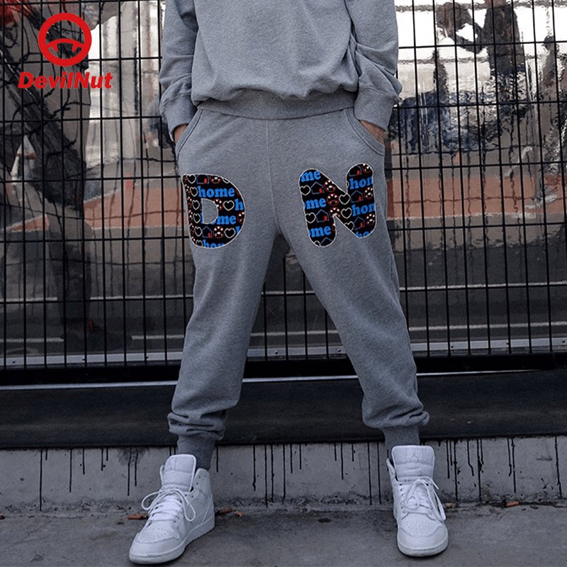 DEVIL NUT Demon Tide Cards Men And Women Lovers Loose Fashion Sports Thick Cotton Pants Casual Pants AOL AET