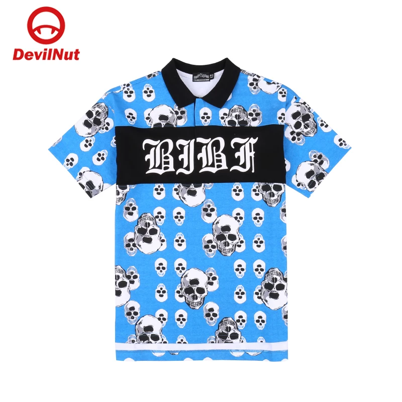 Потрясающее брендовое поло DEVIL NUT Tide Demon для мужчин и женщин Slutia Loose Polo-BF SNT