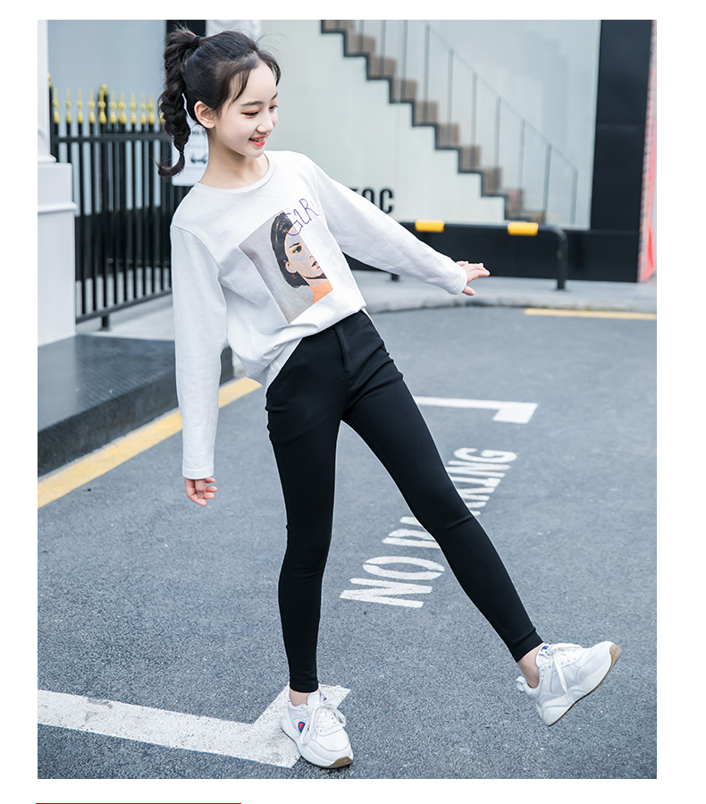 Quần legging nữ cho bé 2019 quần áo xuân hè mới 12 bé gái ngoại quốc bó sát da đen chân quần 15 tuổi - Quần quần vớ trẻ em