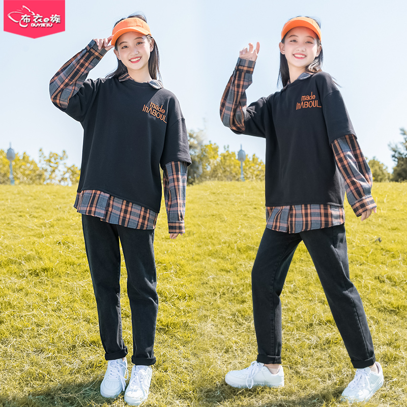 Girl Foreign Spring Dress Kit 2022 New CUHK Scout 12 Girls 13 Chunqiu Fashion Han Edition 14 Women in 15