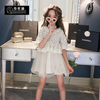 Chimidi girls mesh dress 2021 summer new style children's fashion custom skirt girl princess dress