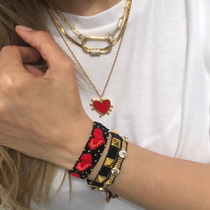 European and American niche jewelry rice beads love bracelet personality Joker stack wearing bracelets fashion student trend punk jewelry
