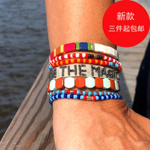 20 new men and women couples universal bracelet ins niche design jewelry European and American Net Red Beach wind bracelet