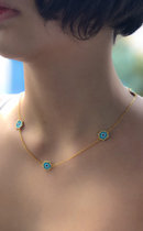 Niche design light extravagant simple personality miyuki Turkey blue eye necklace female Bohemian national style