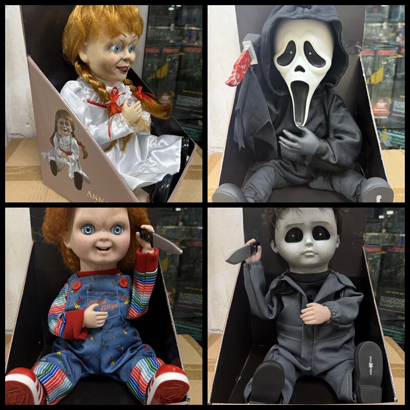 Ghost Doll Haunted Scream Ghostface Killer Annabelle Michael Light-Up Sound-Emitting Sitting Pose Boxed Figure