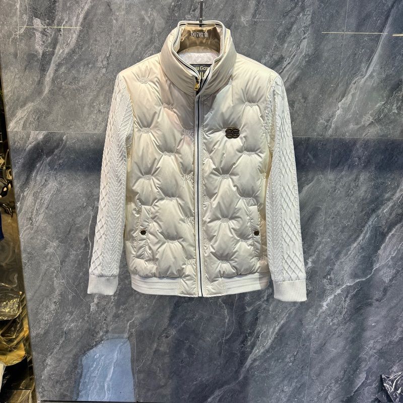 European Style Men's down Jacket, New Winter Fashion, Stylish Knitted Sleeves, Spliced White Duck Down, Warm Stand-Up Collar Coat European Style Men's down Jacket, New Winter Fashion, Stylish Knitted Sleeves, Spliced White Duck Down, Warm Stand-Up Collar Coat