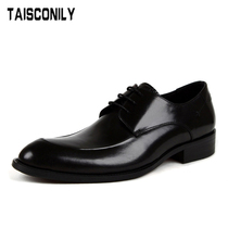 Leather shoes Mens Inn Wind Business Fashion Men Shoes Breathable Pointed Leather Shoes Mens Bull Leather Men Genuine Leather Wedding Groom Shoes