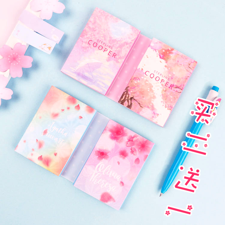 Note note paper nN posted multiple posts New cherry blossom cute girl tag office convenience for students