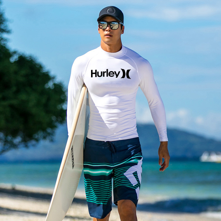 Men's Wetsuit Top Snorkeling Suit Sun Protection Quick-Drying Surfing Suit Two-Piece Swimsuit Long-Sleeve Long Pants Rash Guard Set