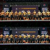 Mens fitness competition knee-length preliminaries Pure black stretch five-point pants Final pants Loose sports beach pants