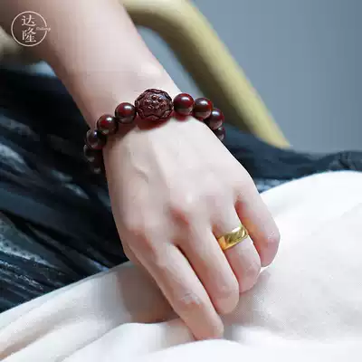 Dalong (the other shore flower) authentic small leaf red sandalwood hand string to send girlfriends mother creative personality gift jewelry hand