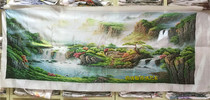 Su embroidery finished living room decoration painting landscape landscape painting cornucopia handmade embroidery painting large study hanging painting