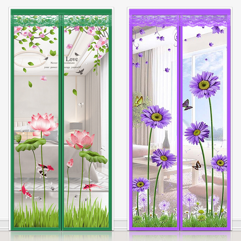 Magic Tape Mosquito Net Door Curtain with Self-Adhesive Magnets for Home Partition, Magnetic Summer Mosquito Net Screen, No Drilling Required, Fly-Proof Magic Tape Mosquito Net Door Curtain with Self-Adhesive Magnets for Home Partition, Magnetic Summer Mosquito Net Screen, No Drilling Required, Fly-Proof