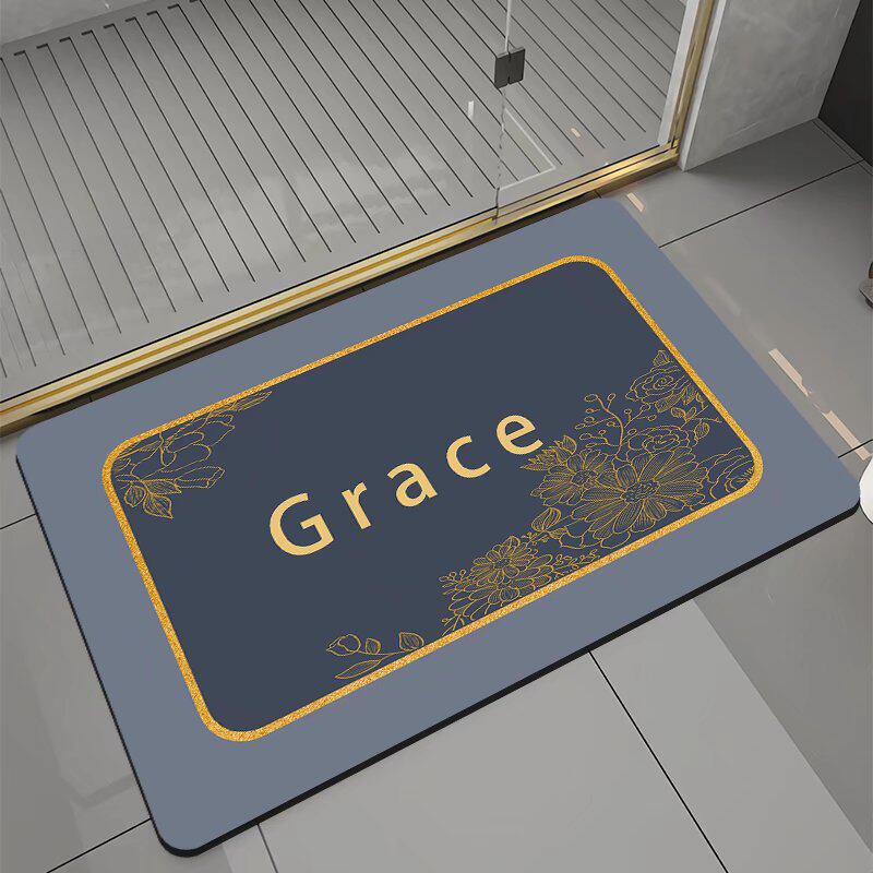Water-absorbing cool mat foot pad toilet powder room door non-slip household quick-drying door carpet bathroom bathroom floor mat