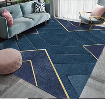 Fowanda Modern Minima Nordic Fashion Blue gold Geometric Carpet Ground Mat Book Room bedroom Room Tea Table